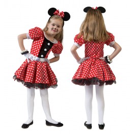 Damen Kostüm Minnie Mickey Mouse Kleid Minni Maus Gr. S M L Fasching  Karneval